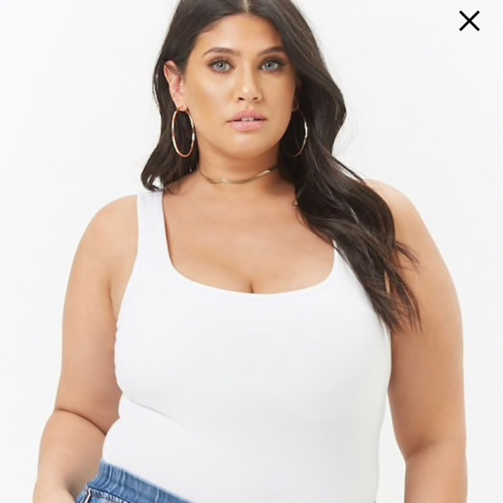 Plus Size White Thong Bodysuit 3X
